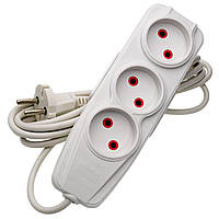 Подовжувач Quantum 3 поста  без заземлення білий 3м (2*0,75), серія Bestline 1шт/уп