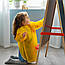 Фартух дитячий з довгими рукавами IKEA MOLA жовтий 304.853.50, фото 4