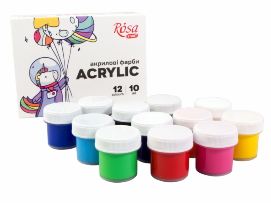 Набір акрилових фарб Space Unicorn 12x10мл ROSA START