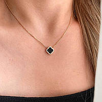 Срібне кольє в позолоті Конюшина 10 мм