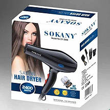 Фен професійний для укладання волосся SOKANY SY-3866 2400Вт концентратор та гребінець, фото 4