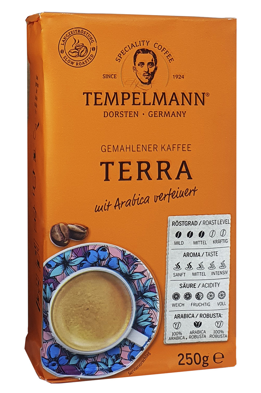 Кава мелена Tempelmann Terra купаж арабіки з робустою 250 грамів