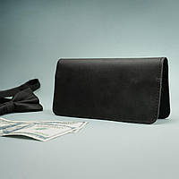 Клатч Breeze (черный матовый) удобный кошелек с отделением для карточек и монет натуральная кожа kla0019