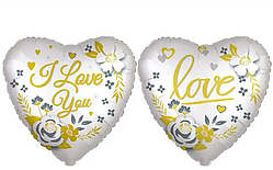 Фольгована кулька серце "Love You" , 45 см. (Китай)