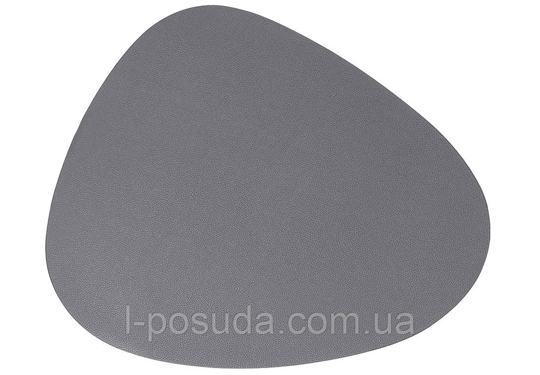 Серветка сервірувальна (плейсмат) з екошкіри Крапля, колір - срібло 45*37см (4 штуки), фото 1