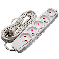 Подовжувач Quantum 5 постів  без заземлення білий 5м (2*0,75), серія Bestline 1шт/уп