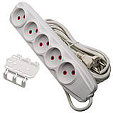 Подовжувач Quantum 5 постів  без заземлення білий 5м (2*0,75), серія Bestline 1шт/уп, фото 2