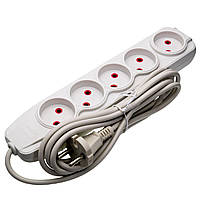 Подовжувач Quantum 5 постів  без заземлення білий 3м (2*0,75), серія Bestline 1шт/уп