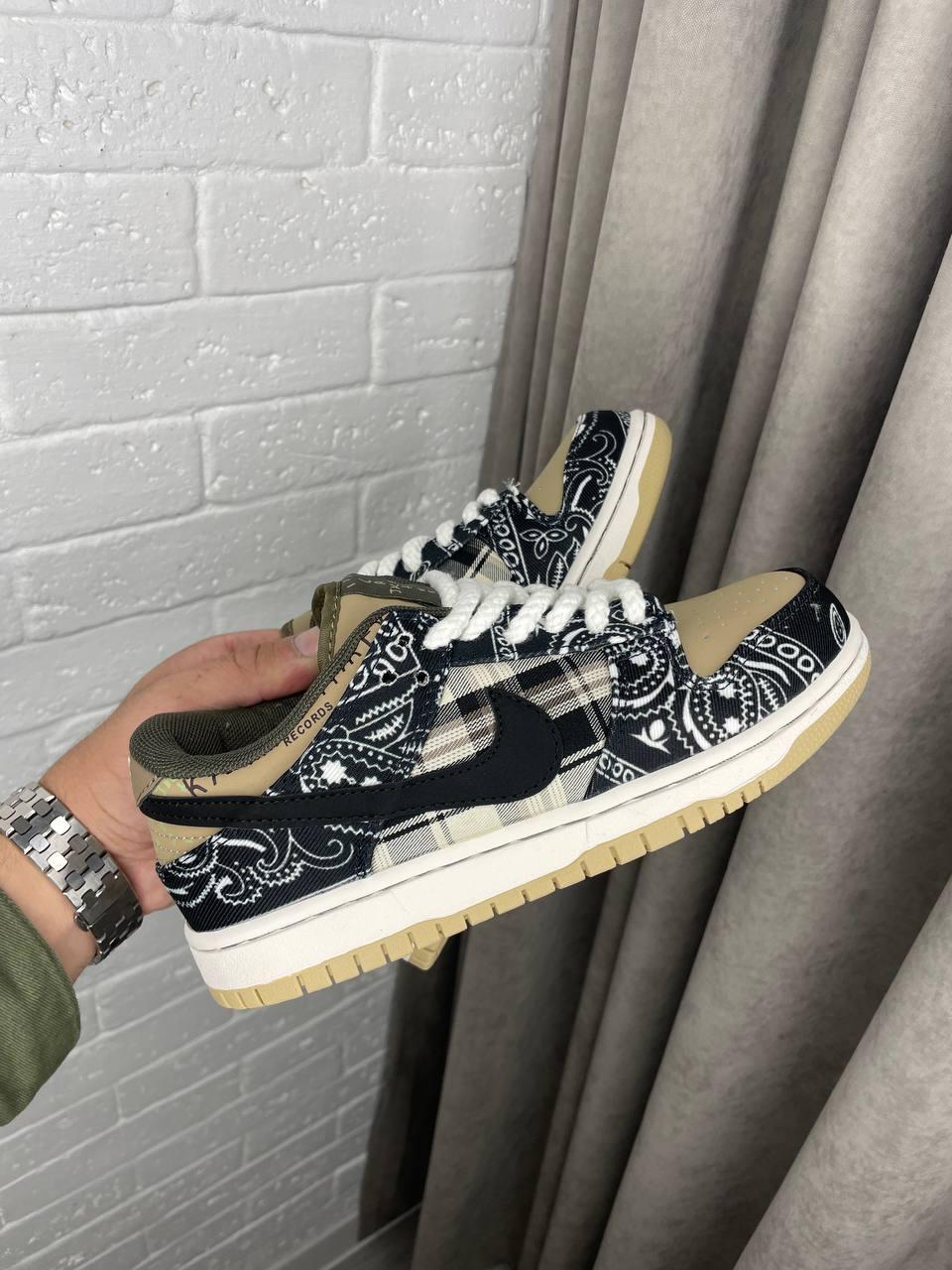 Кросівки чоловічі чорні зимові Nike SB Dunk Low x Travis Scott Cactus Jack Winter Fur (13886)