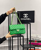 Сумка стеганая зеленая женская Шанель 2,55 Клатч Сумочка на цепочке Шанель Кросс-Боди Люкс качество