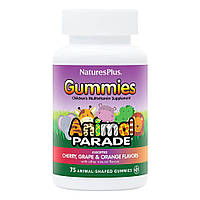 Витамины и минералы Natures Plus Animal Parade Gummies, 75 желеек Вишня-апельсин-виноград