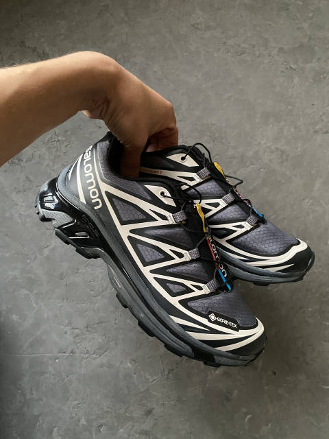 Кроссовки мужские серые Salomon XT-6 Expanse Grey Black White
