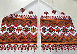 Рушник орнамент на хрест Ромби 1,45*36 см червоний, фото 7