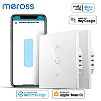 Meross HomeKit Wi-Fi перемикач ролетної розумної штора жалюзі мотор підсвітка стиль робота з Siri Alexa