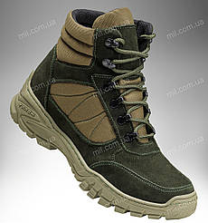 Демісезонні, тактичні черевики з міцної шкіри / армійське, міжсезонне взуття демі SQUAD Gen.3 (ranger green)