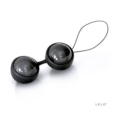 Вагінальні кульки LELO Luna Beads Noir Black, зміщений центр ваги, діаметр 2,9 см, 2х37 г, фото 1