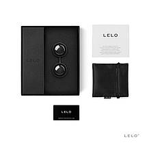 Вагінальні кульки LELO Luna Beads Noir Black, зміщений центр ваги, діаметр 2,9 см, 2х37 г, фото 3