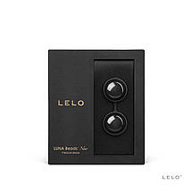 Вагінальні кульки LELO Luna Beads Noir Black, зміщений центр ваги, діаметр 2,9 см, 2х37 г, фото 4