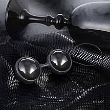 Вагінальні кульки LELO Luna Beads Noir Black, зміщений центр ваги, діаметр 2,9 см, 2х37 г, фото 6