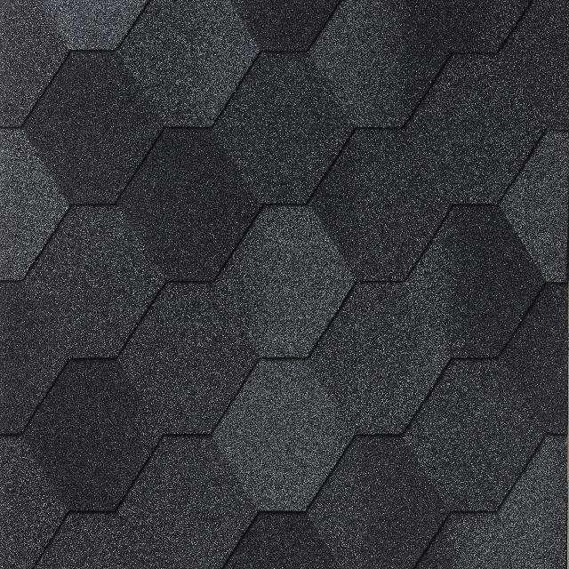 Бітумна черепиця  Number One Hex (52) Dual Black, фото 1