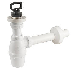 Сифон для раковини з корком на ланцюжку 11⁄4" × Ø 32 мм WIRQUIN (9541823) tp