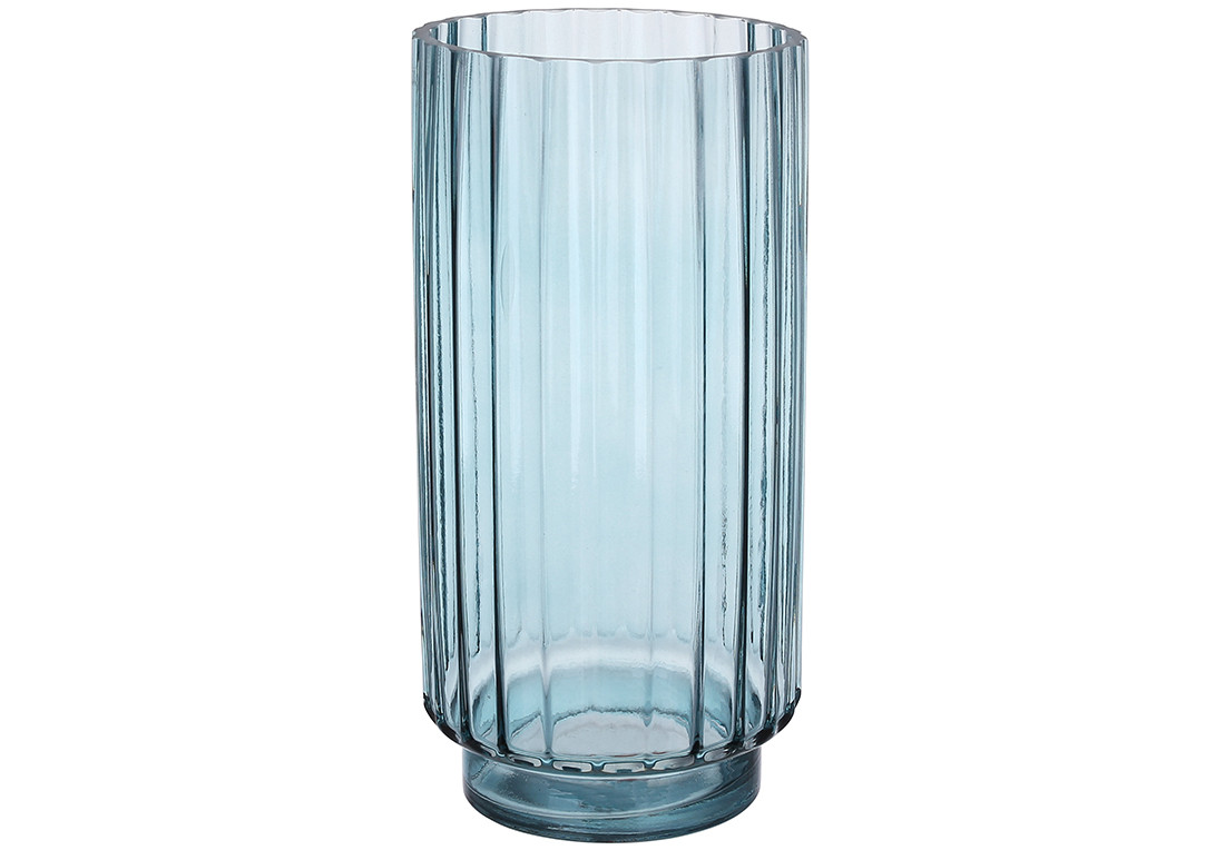 Ваза скляна Манхеттен, 25см, колір - сіро-блакитний ТОВАР ВІД ВИРОБНИКА