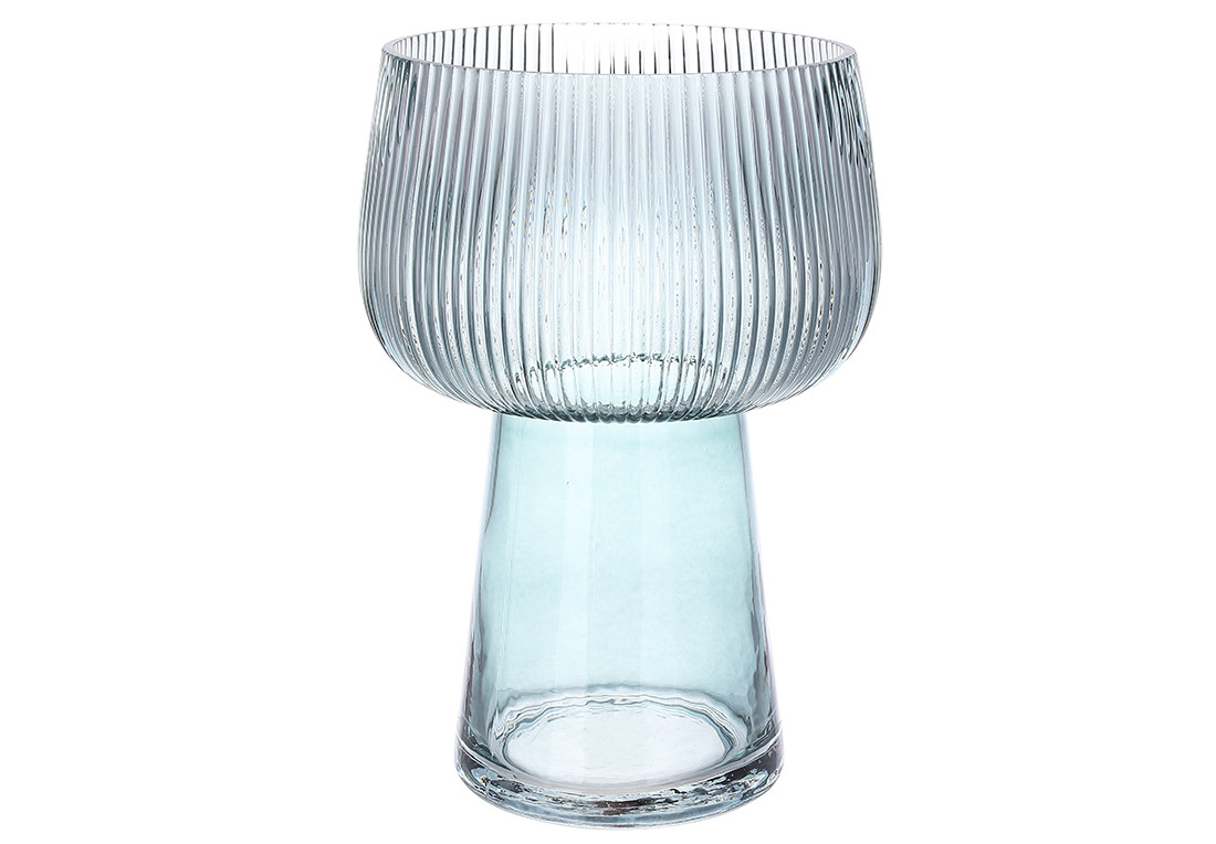 Ваза скляна Scandi 27см, колір - сіро-блакитний ТОВАР ВІД ВИРОБНИКА