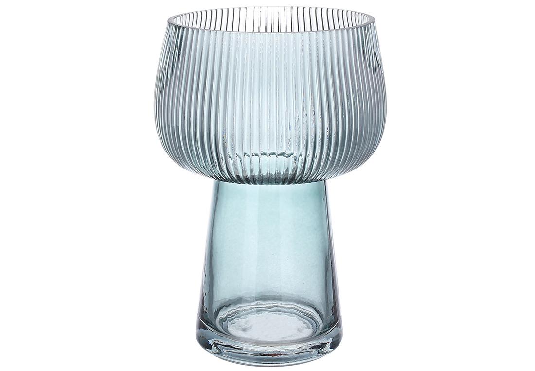Ваза скляна Scandi 21.5см, колір - сіро-блакитний ТОВАР ВІД ВИРОБНИКА