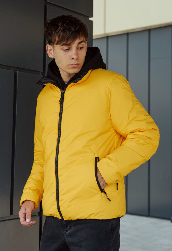 Жовто-чорна двостороння куртка Staff sm black & yellow