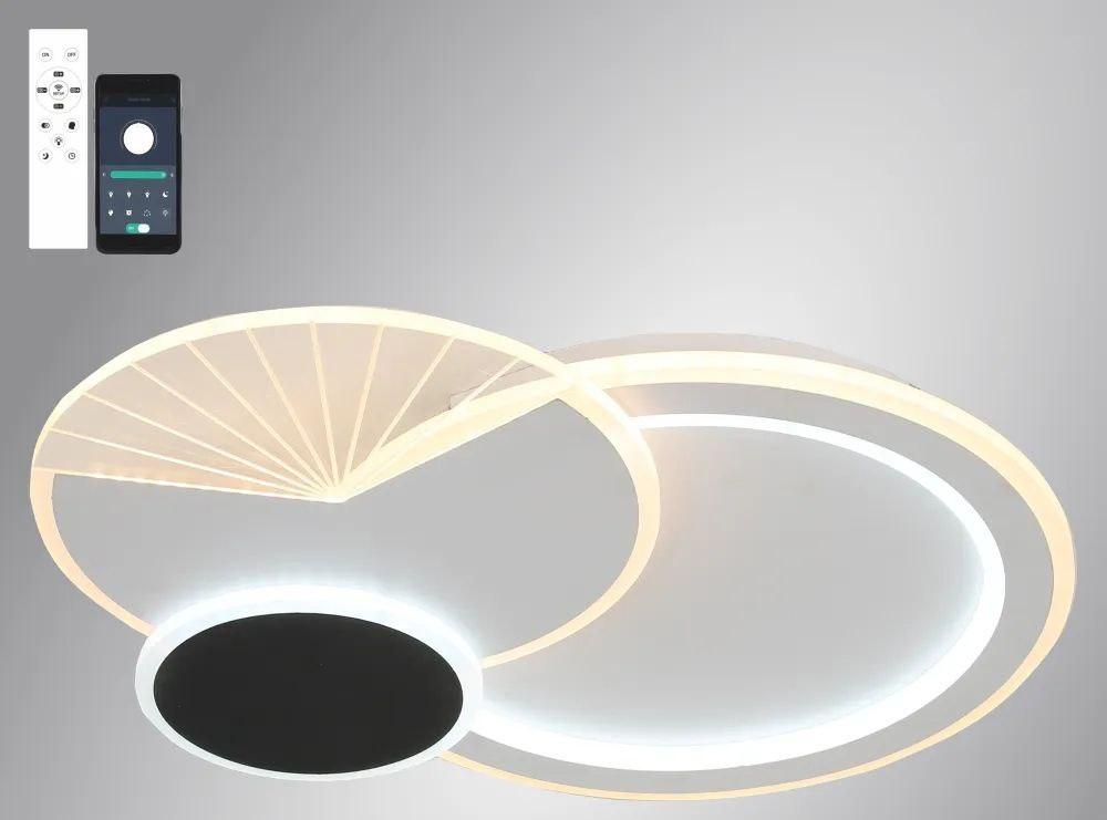 Керована світлодіодна люстра Esllse COMETA 90W-3R-APP-500x60 WHITE/BLACK-220-IP20, фото 1