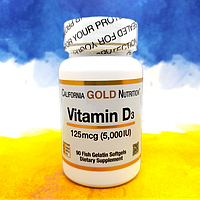 Витамин D3 5000 МЕ 125 мкг California Gold Nutrition 90 капсул,