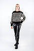 Джемпер в смужку чорно-білий 62007 (2000000115665), фото 3