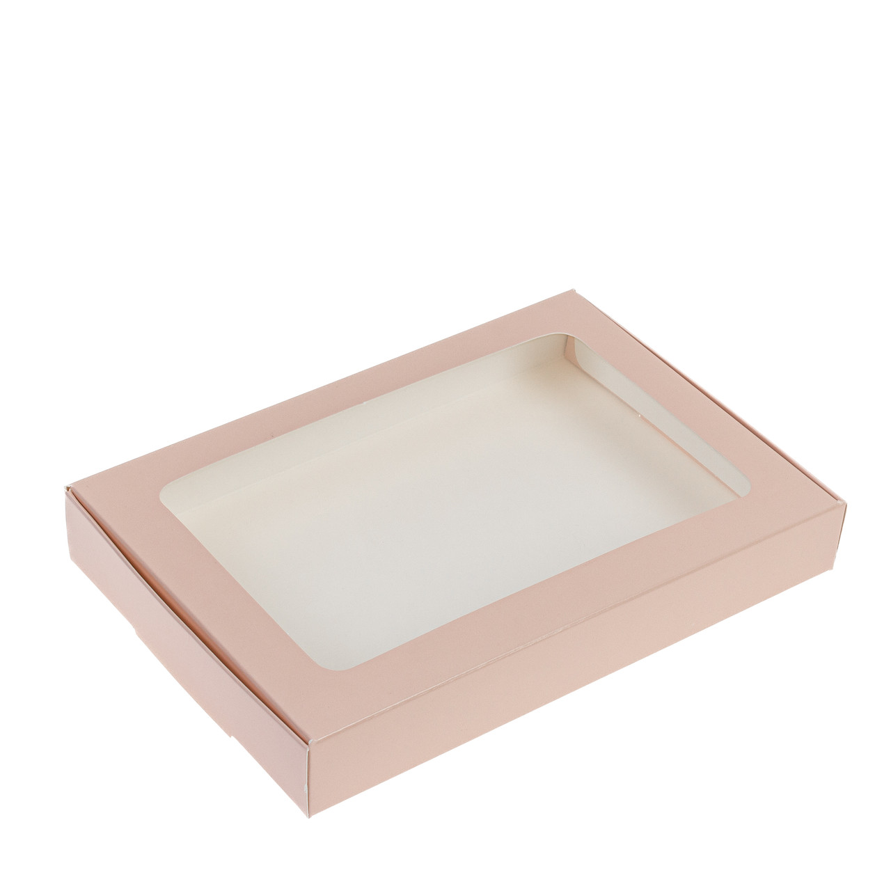 Коробка 220х150х30 для пряника з вікном, пудра, фото 1