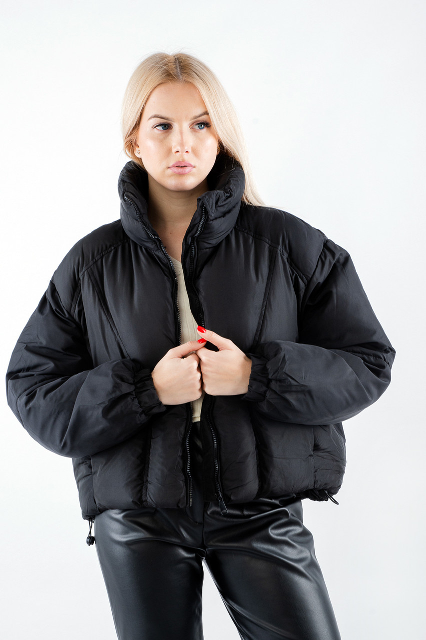 Куртка жіноча укорочена утеплена чорна 22006 (2000000118802), фото 1