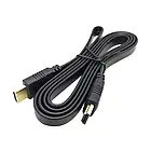 Кабель HDMI 3м плоский Maxkey для підключення відеоапаратури чорний, фото 5