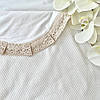 Тепла велюрова крижма для хрещення "Королівська В" 75х80 см Велюр/кулір Молочний/Золото BetiS, фото 3