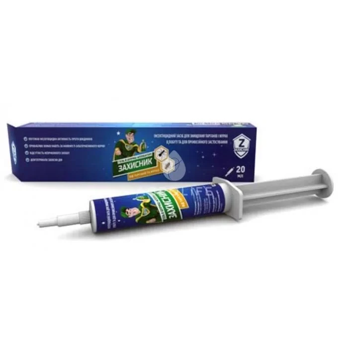 Гель від тарганів та мурах у шприці-аплікаторі, 20 мл (ТМ Захисник, Укравіт), ящ. 50 шт