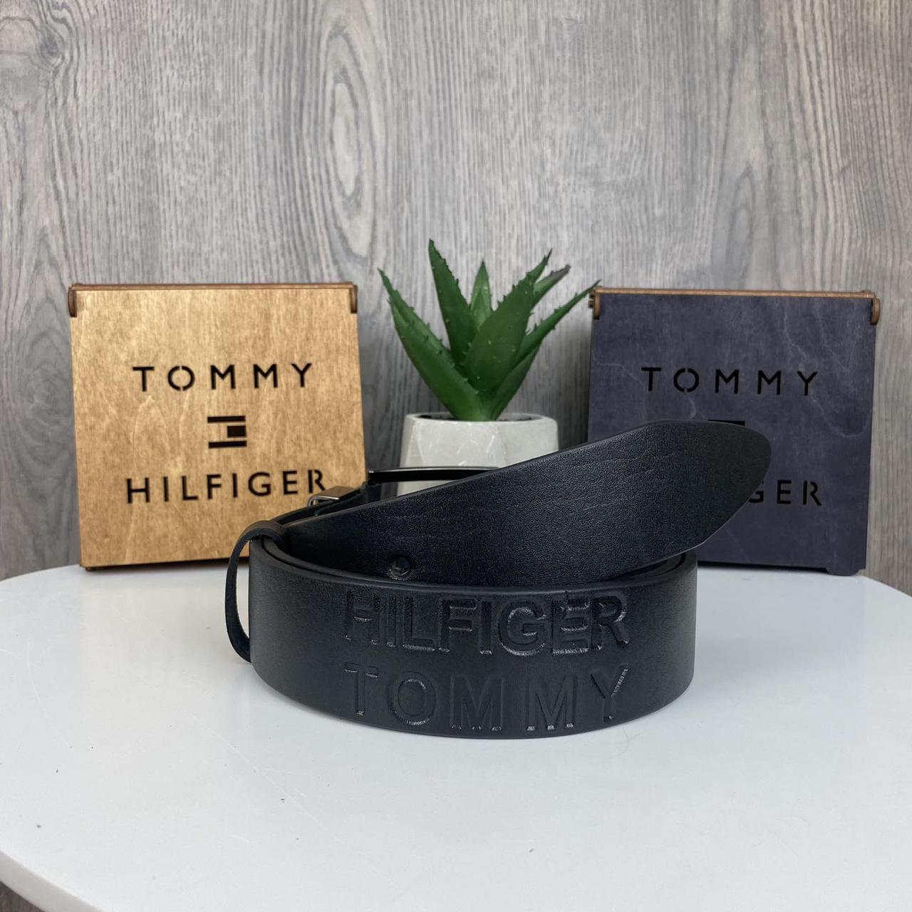 Мужской поясной ремень широкий Tommy Hilfiger кожаный пояс Томми ...