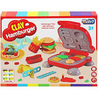 Тісто для ліплення Clay Hamburger , 8 аксесуарів, 6 кольорів, у коробці [tsi221101-ТSІ]