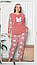 Пижама женская флис Большого размера батал Розовая XL;2XL;3xl;4xl, фото 4