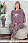 Пижама женская флис Большого размера батал Розовая XL;2XL;3xl;4xl, фото 7
