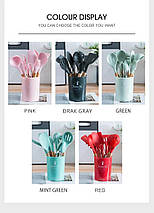 Силіконовий набір із дерев'яним ручним кухонним приладдям 12 шт. у наборі (24), фото 5