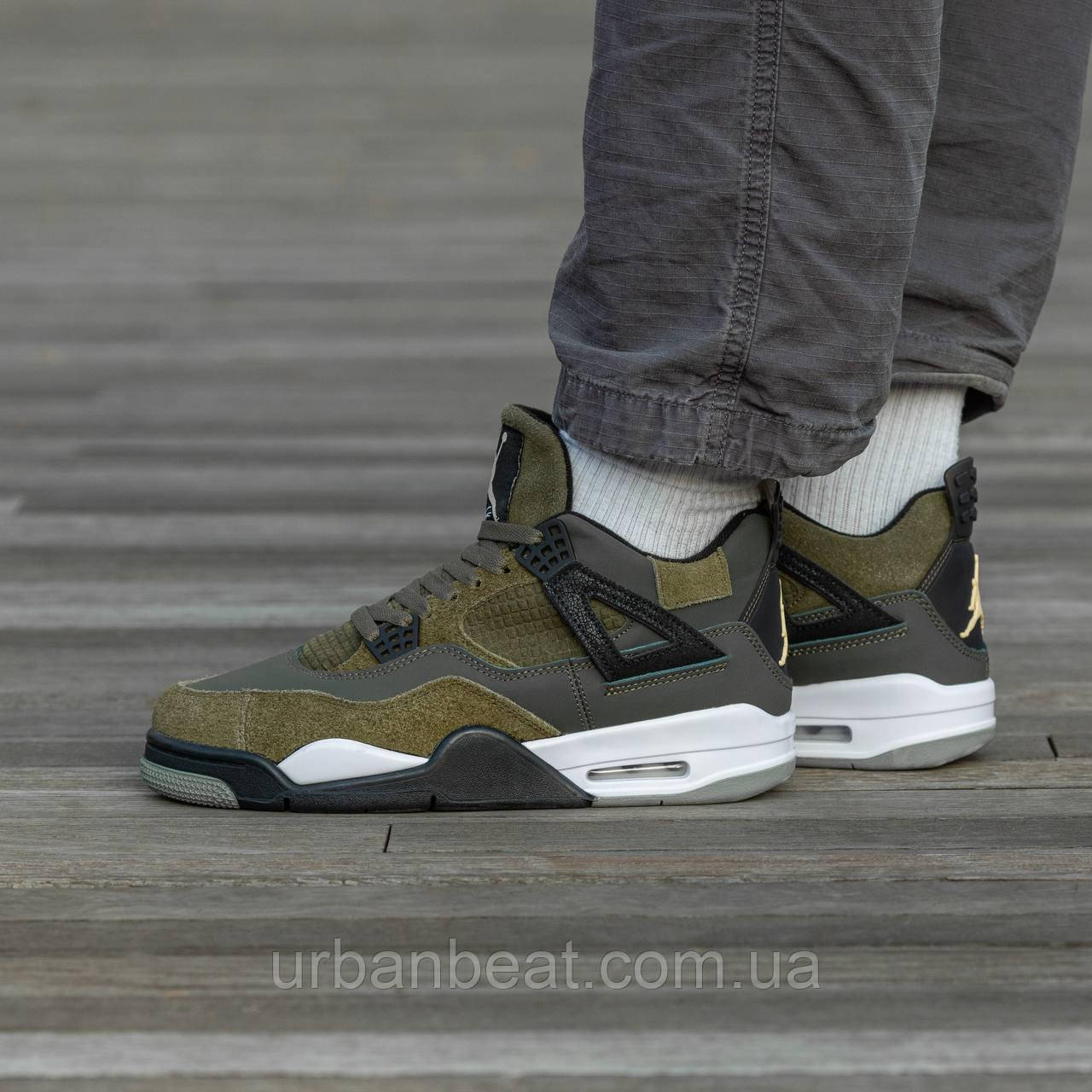 Чоловічі баскетбольні кросівки Air Jordan 4 Retro Khaki, фото 1