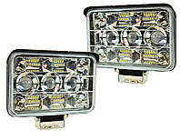 Прямоугольные LED фары, комплект 2шт 124W 12-24V (17СМ Х 11,5СМ Х 6СМ) (ближний + дальний + желтый свет)