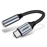 Аудио кабель UGREEN AV142 USB Type C to 3.5mm Female Cable 10cm (Gray) (UGR-30632)