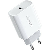 Зарядное устройство UGREEN CD137 Fast Charging Power Adapter with PD 20W EU (White) (UGR-60450)