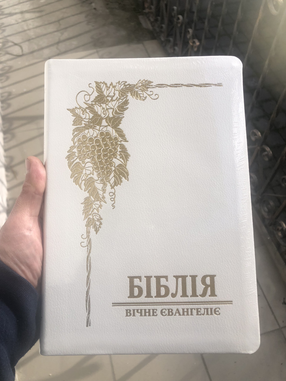 Біблія. Вічне Євангеліє в перекладі В. Громова українською /біла палітурка/ шкіра