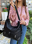 Сумка рюкзак жіночий трансформер чорна, фото 2