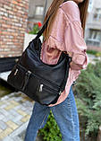 Сумка рюкзак жіночий трансформер чорна, фото 5