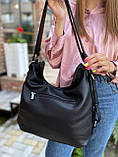 Сумка рюкзак жіночий трансформер чорна, фото 3